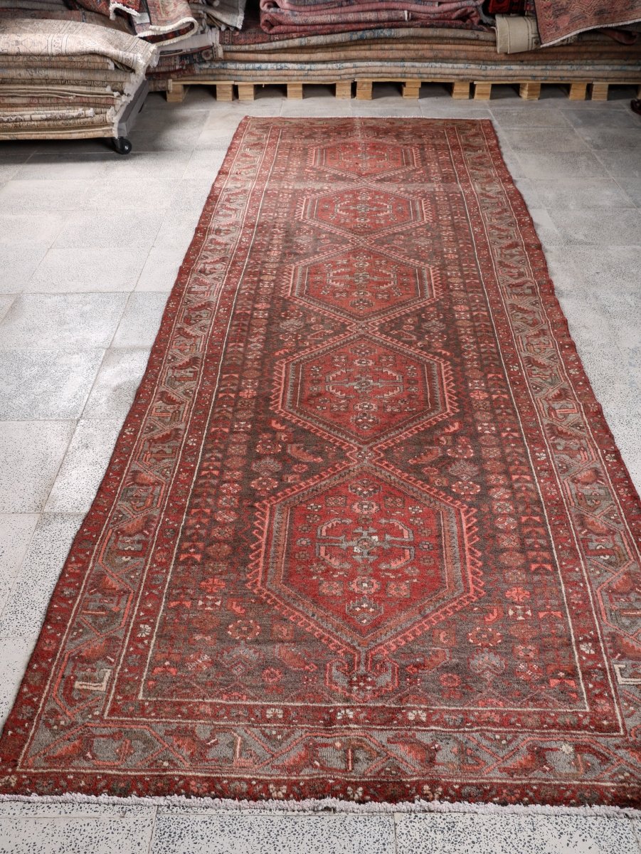 Persian Hamedan Runner Rug | 4' 5” x 13' 9"