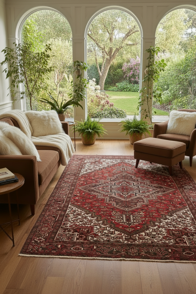 Vintage Persian Heriz Rug | 7' 5" x 10' 10"