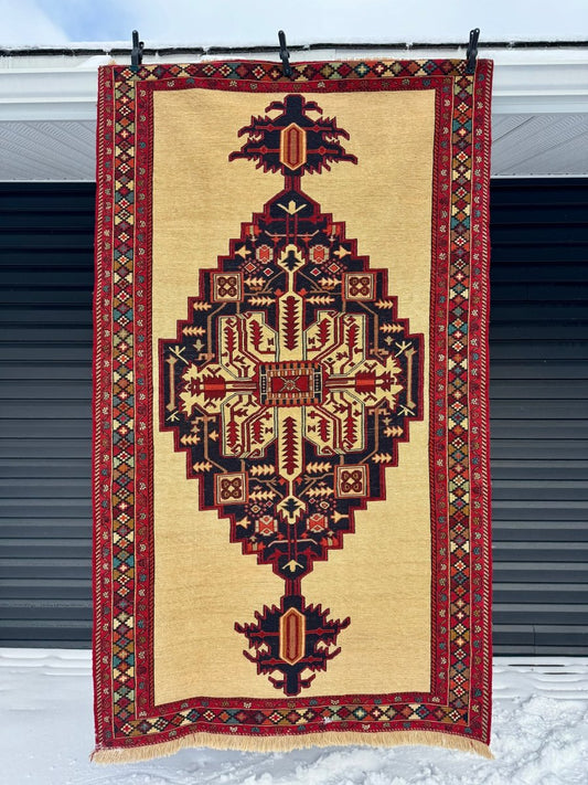 Persian Heriz Suzani Soumak | 4' 1" x 7'