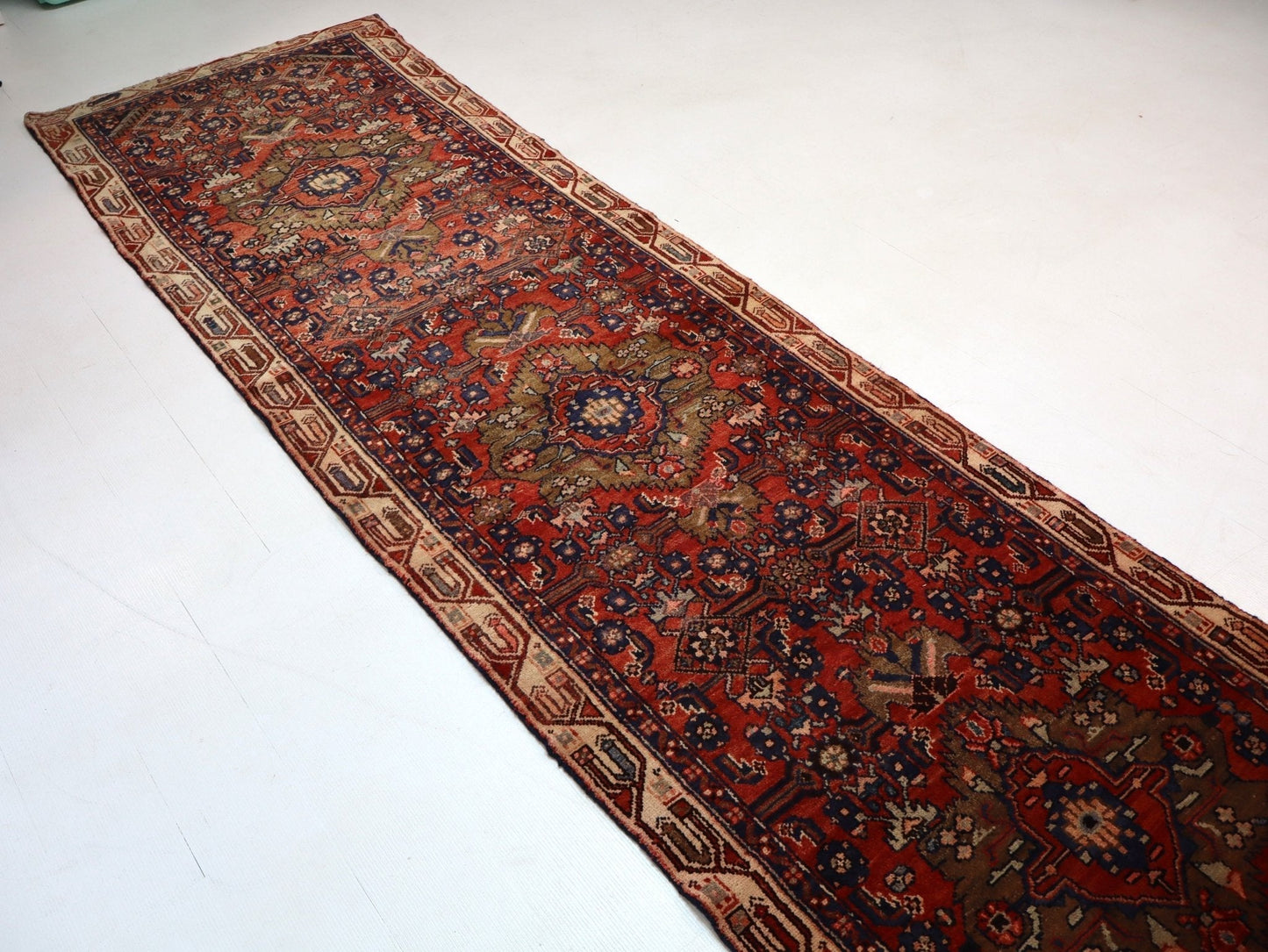 Persian Hosseinabad Runner Rug | 3' 2” x 12' 6"