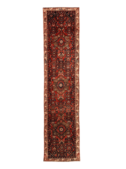 Persian Hosseinabad Runner Rug | 3' 2” x 12' 6"