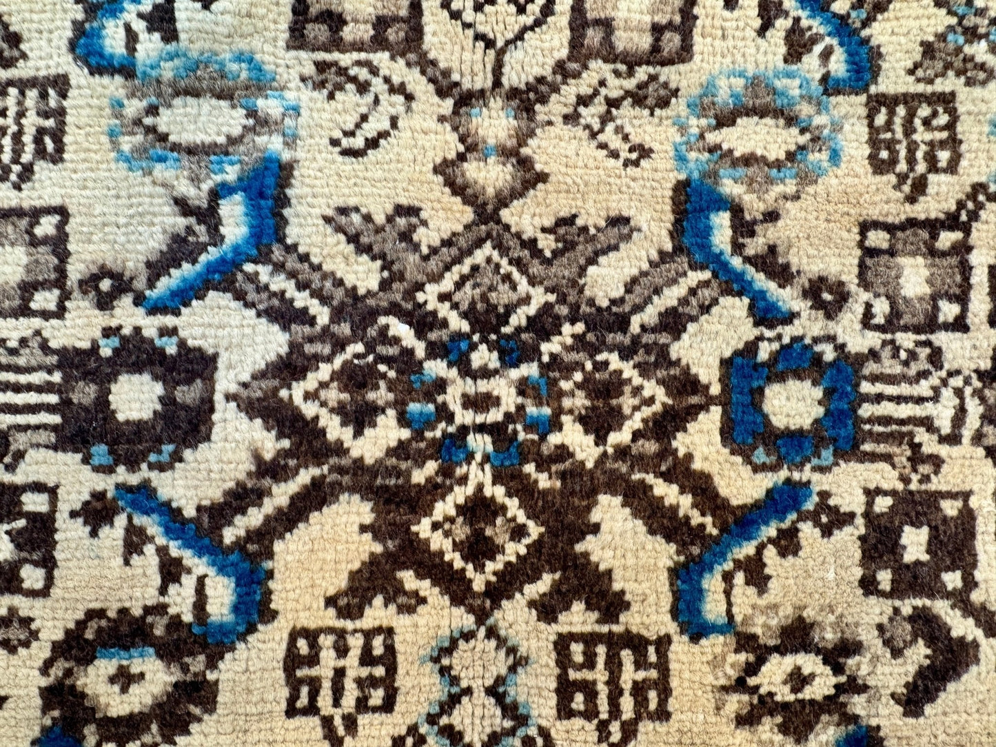 Vintage Persian Hosseinabad Runner Rug| Single Medallion with Herati Field| 3' 8” x 10' 2"