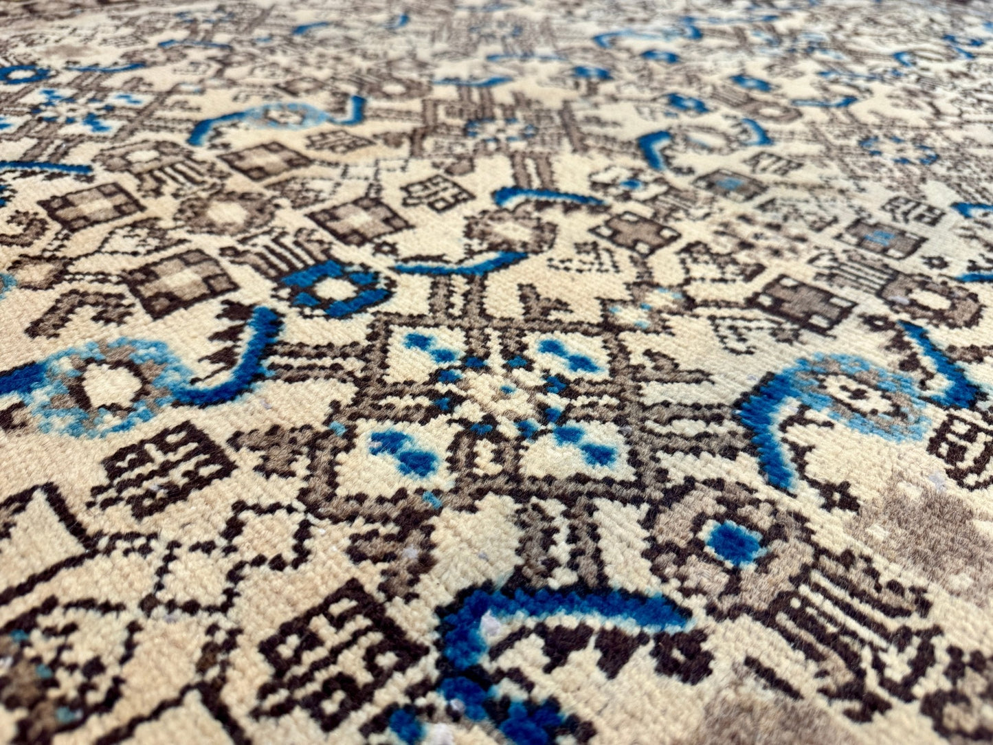 Vintage Persian Hosseinabad Runner Rug| Single Medallion with Herati Field| 3' 8” x 10' 2"