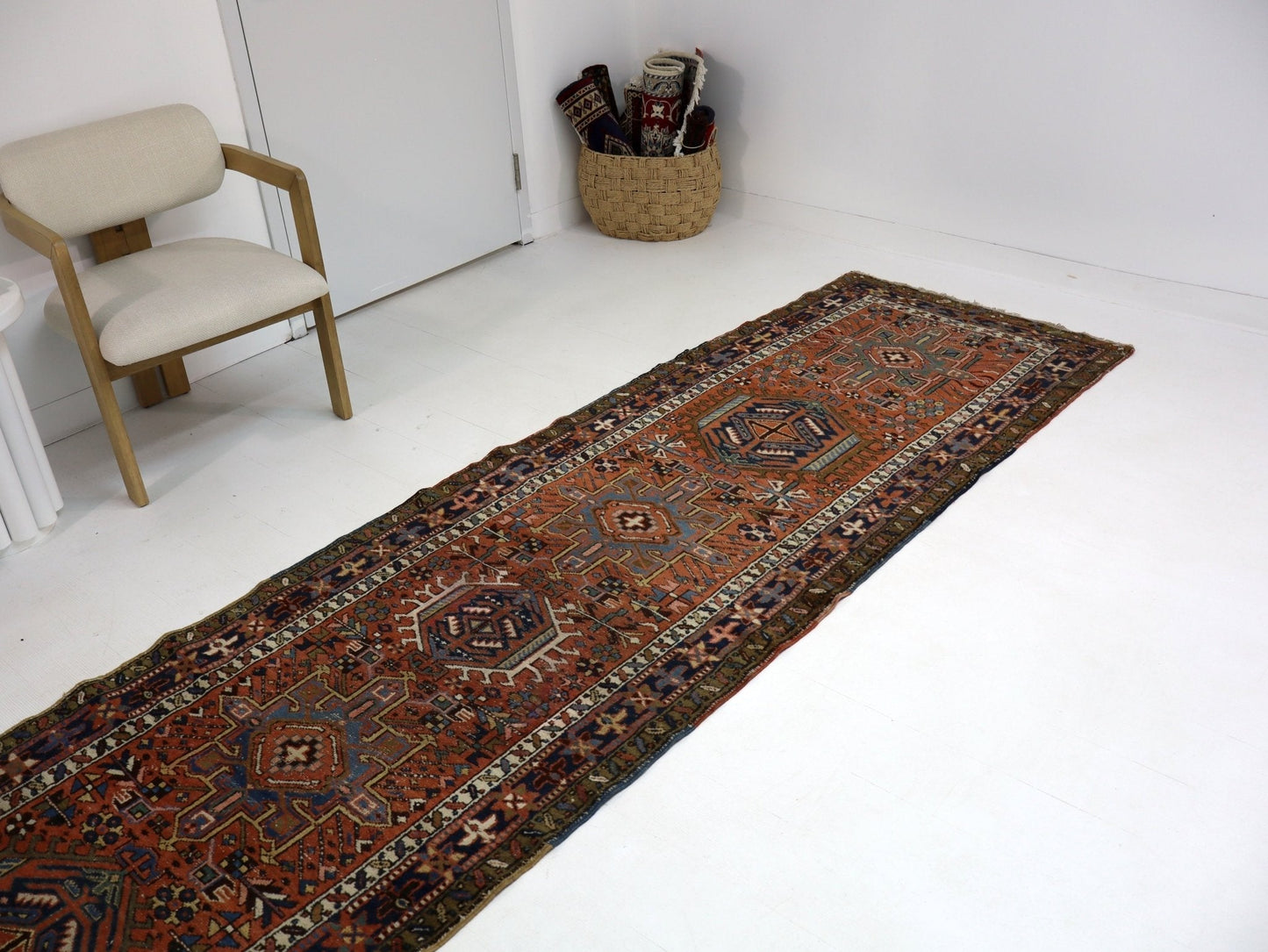 Persian Karaja Runner Rug | 3' 4" x 11' 10"