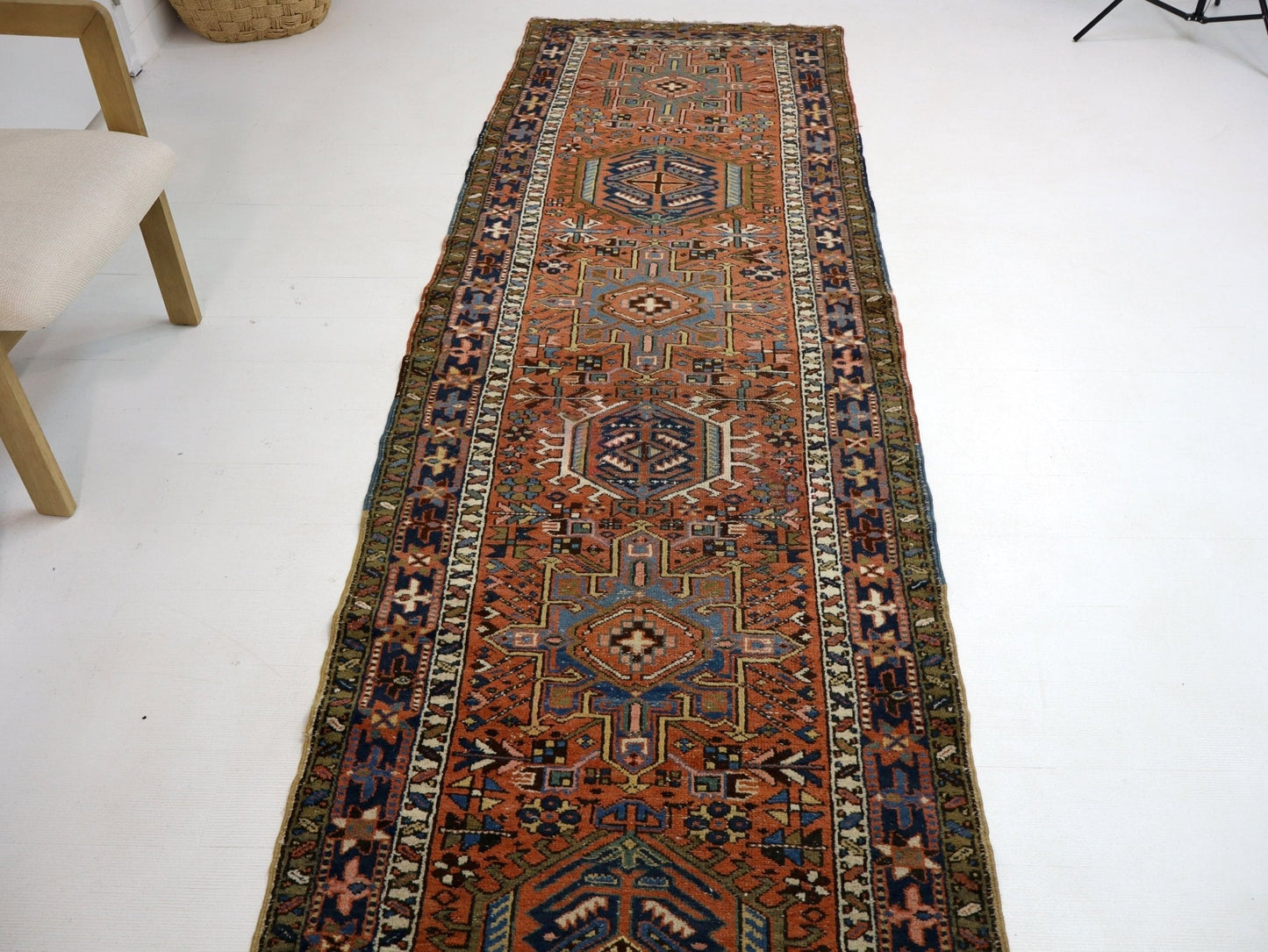 Persian Karaja Runner Rug | 3' 4" x 11' 10"