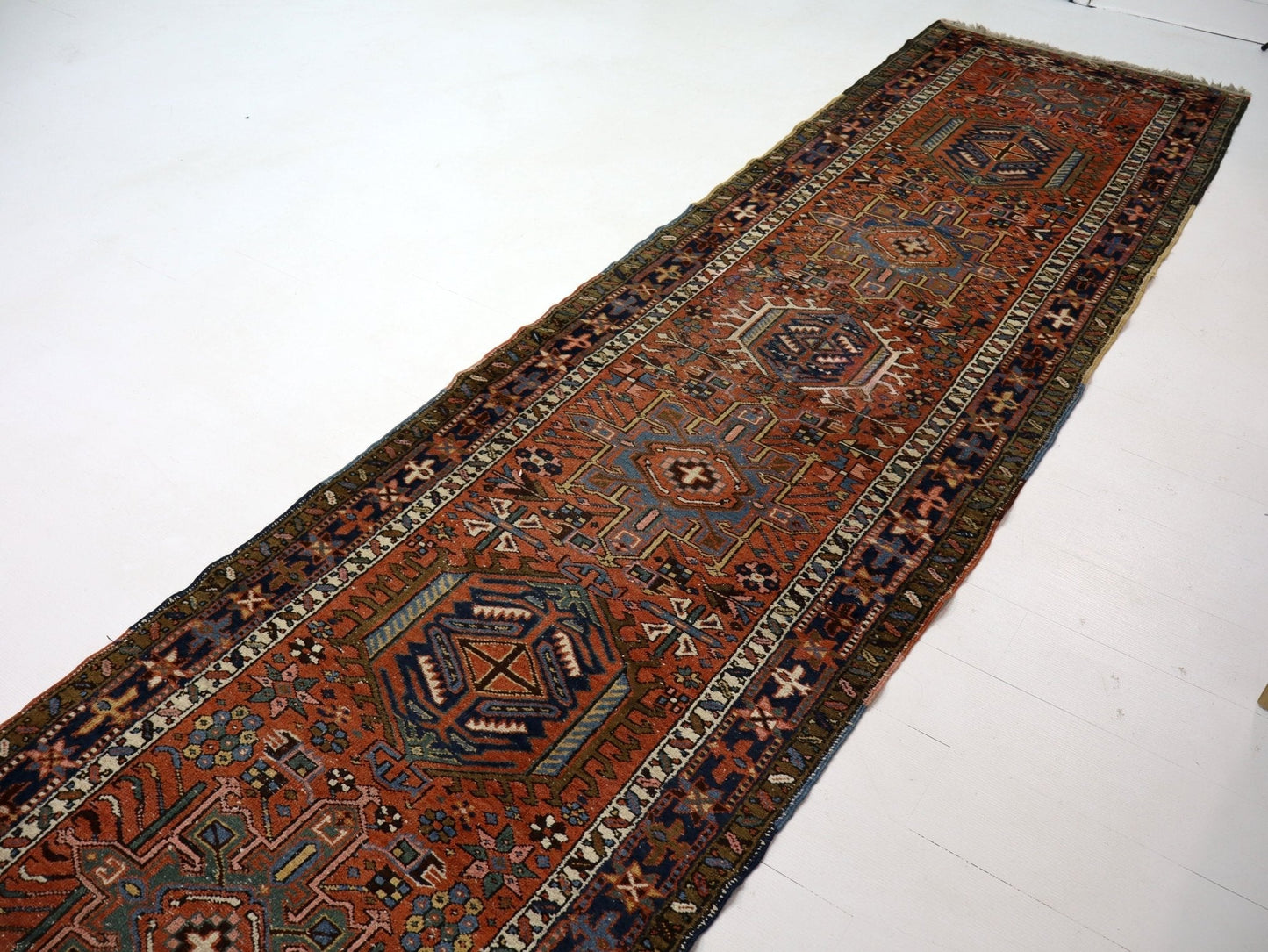 Persian Karaja Runner Rug | 3' 4" x 11' 10"
