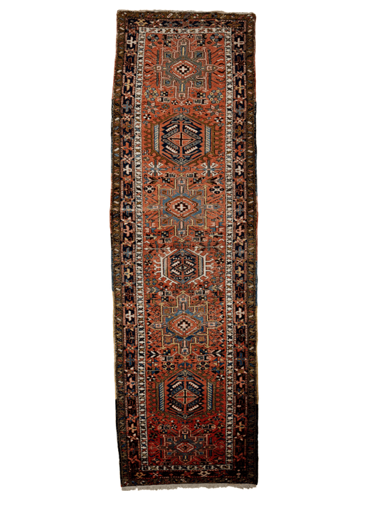 Persian Karaja Runner Rug | 3' 4" x 11' 10"