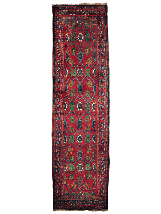 Persian Kurd Saujbolagh Runner Rug | 3' 8" x 13' 5"