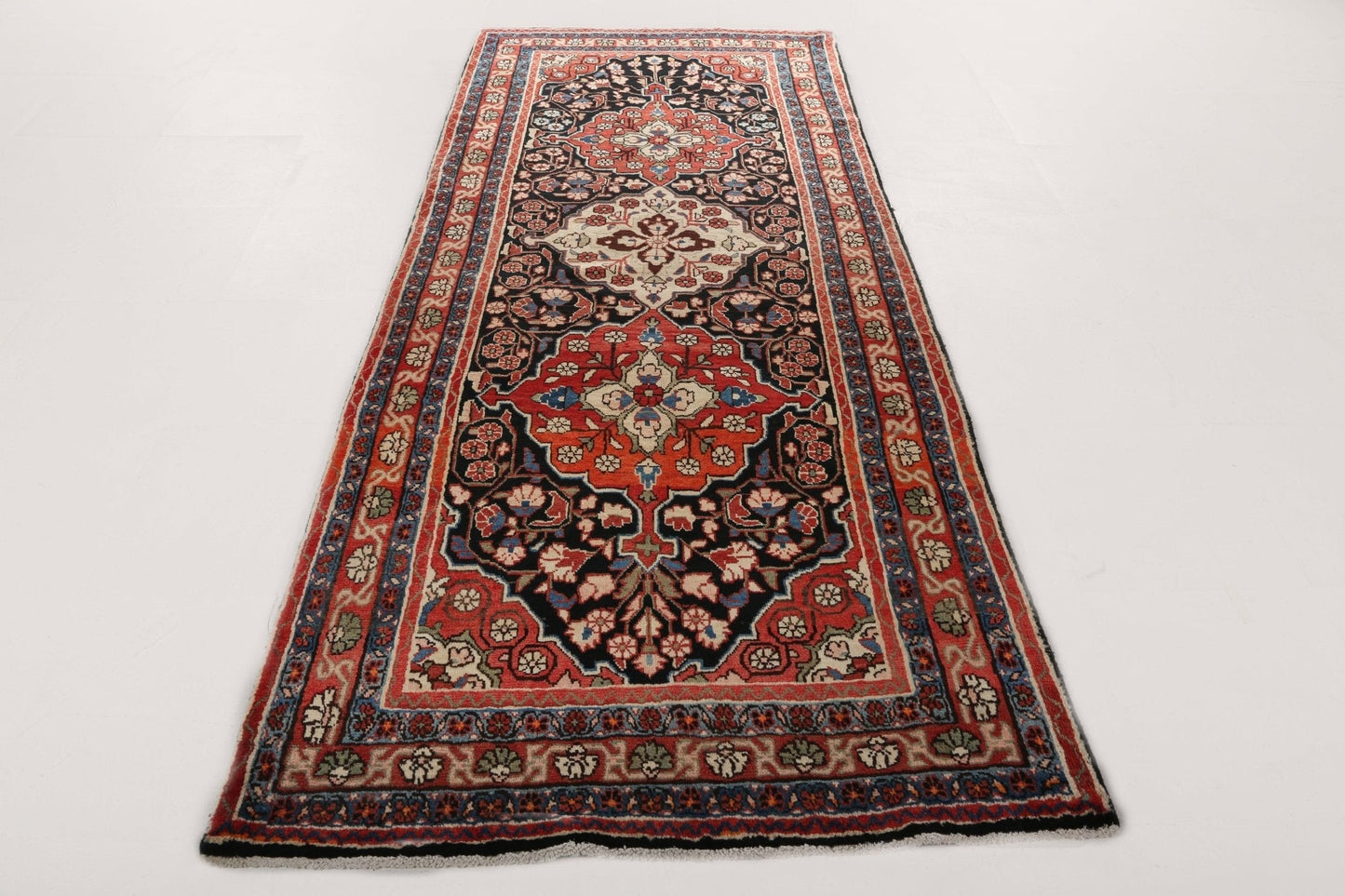 Vintage Persian Mahal Runner Rug | 3' 9" x 9' 3"