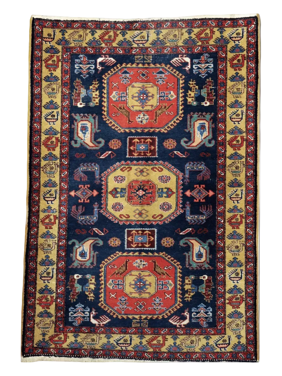 Vintage Persian Meshkin Rug | 4' 7"x 6' 9"