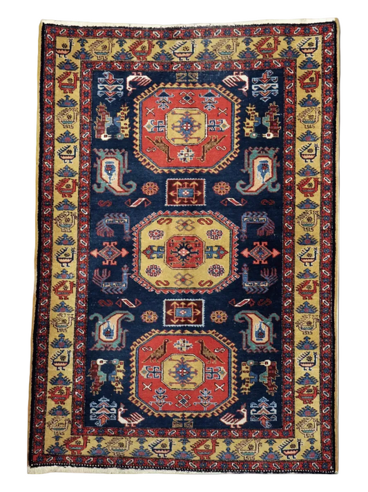 Vintage Persian Meshkin Rug | 4' 7"x 6' 9"