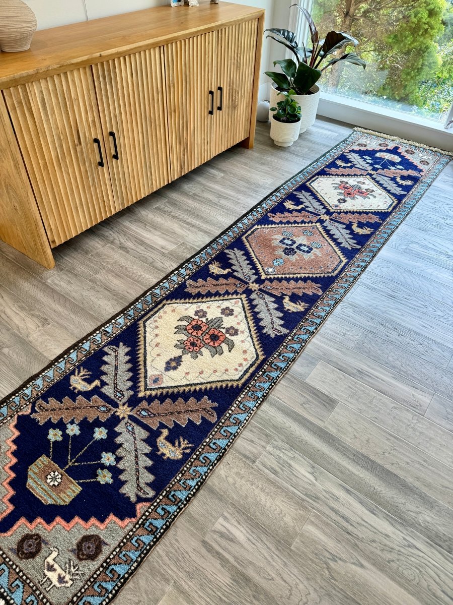 Persian Meshkin Runner Rug | 2' 5" x 11'