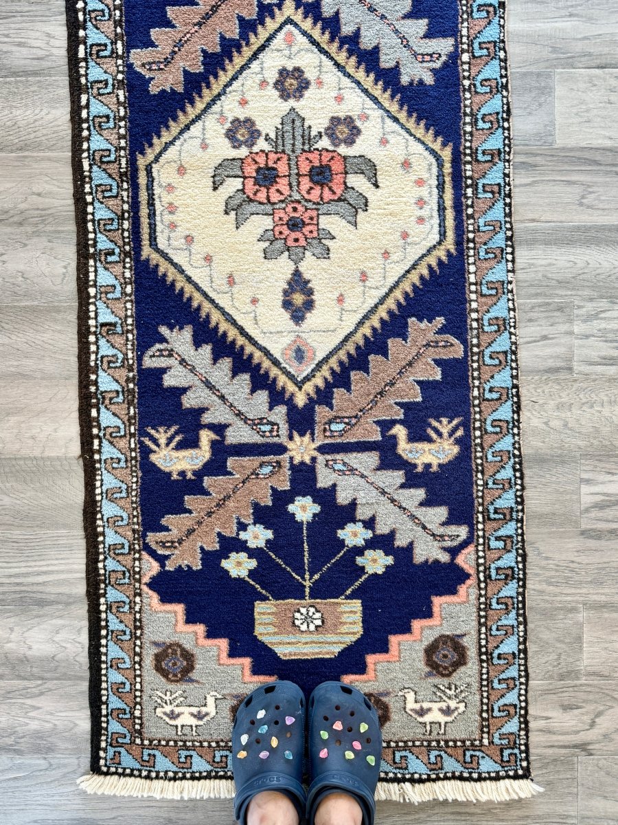 Persian Meshkin Runner Rug | 2' 5" x 11'