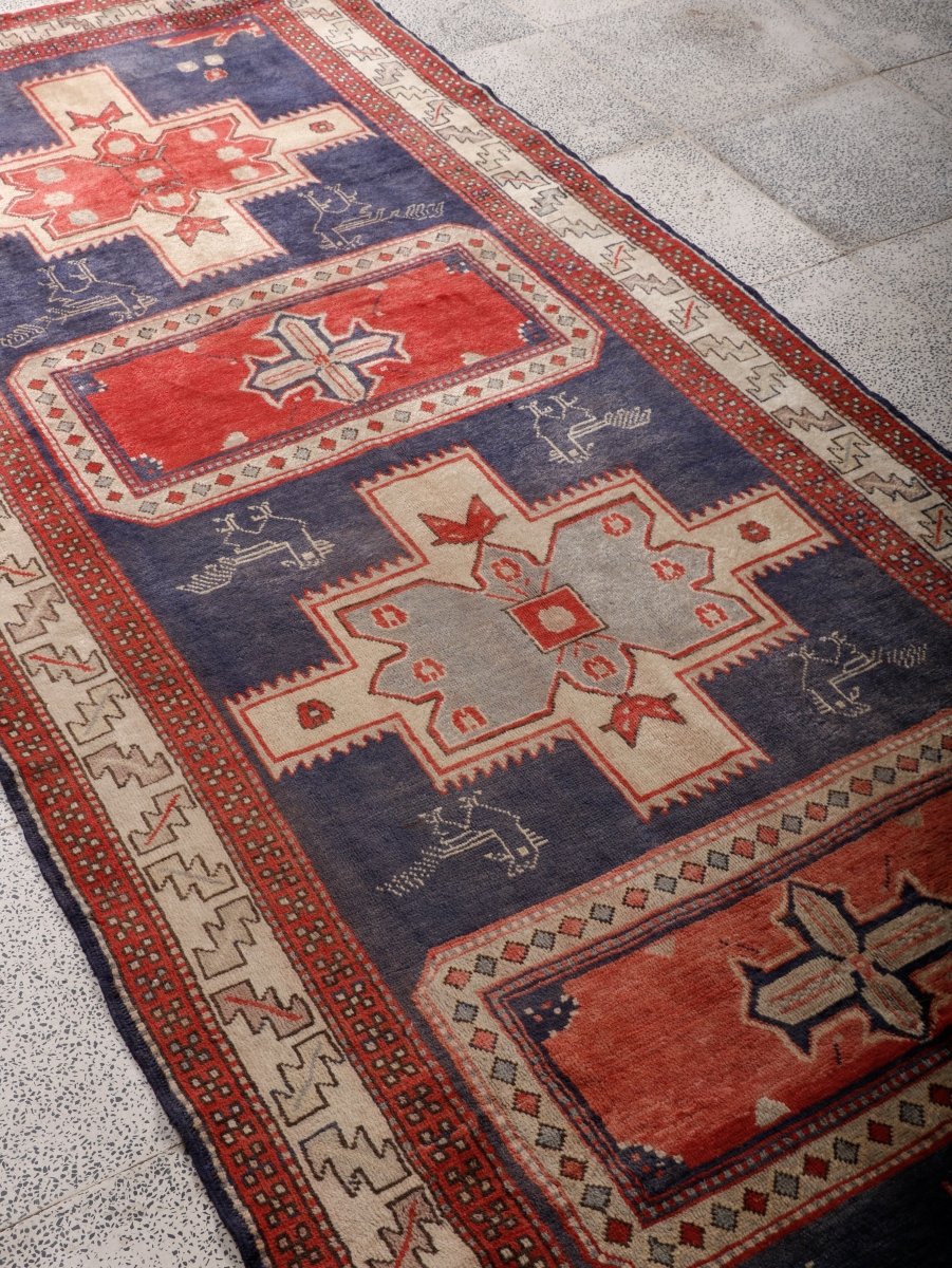 Persian Meshkin Runner Rug | 3' 11” x 10' 7"