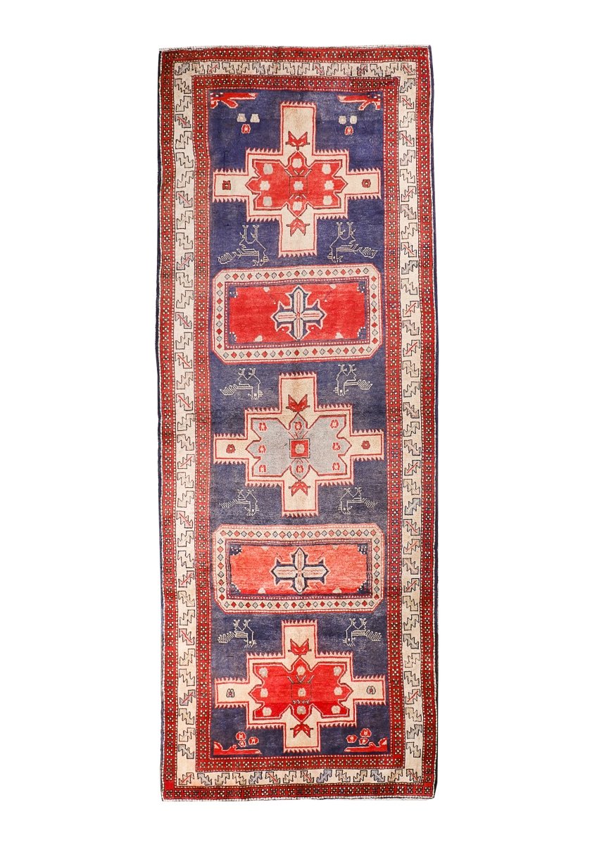 Persian Meshkin Runner Rug | 3' 11” x 10' 7"