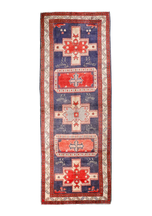 Persian Meshkin Runner Rug | 3' 11” x 10' 7"