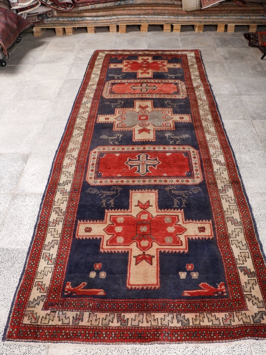 Persian Meshkin Runner Rug | 3' 11” x 10' 7"