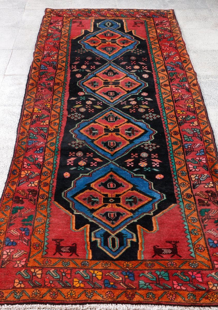 Persian Meshkin Runner Rug | 3' 7” x 9' 10"