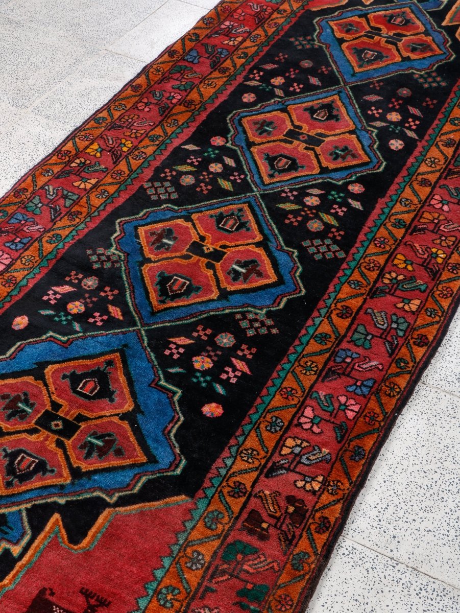 Persian Meshkin Runner Rug | 3' 7” x 9' 10"