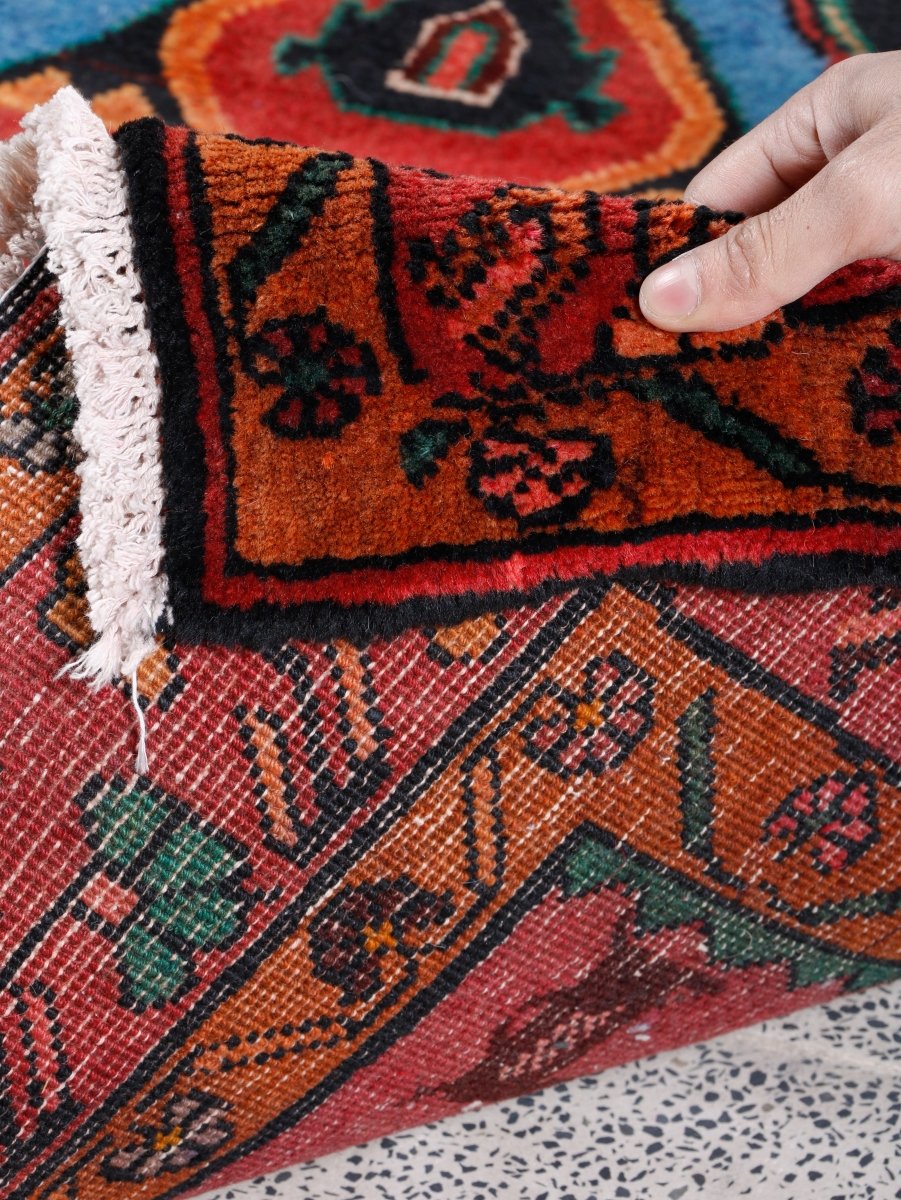 Persian Meshkin Runner Rug | 3' 7” x 9' 10"