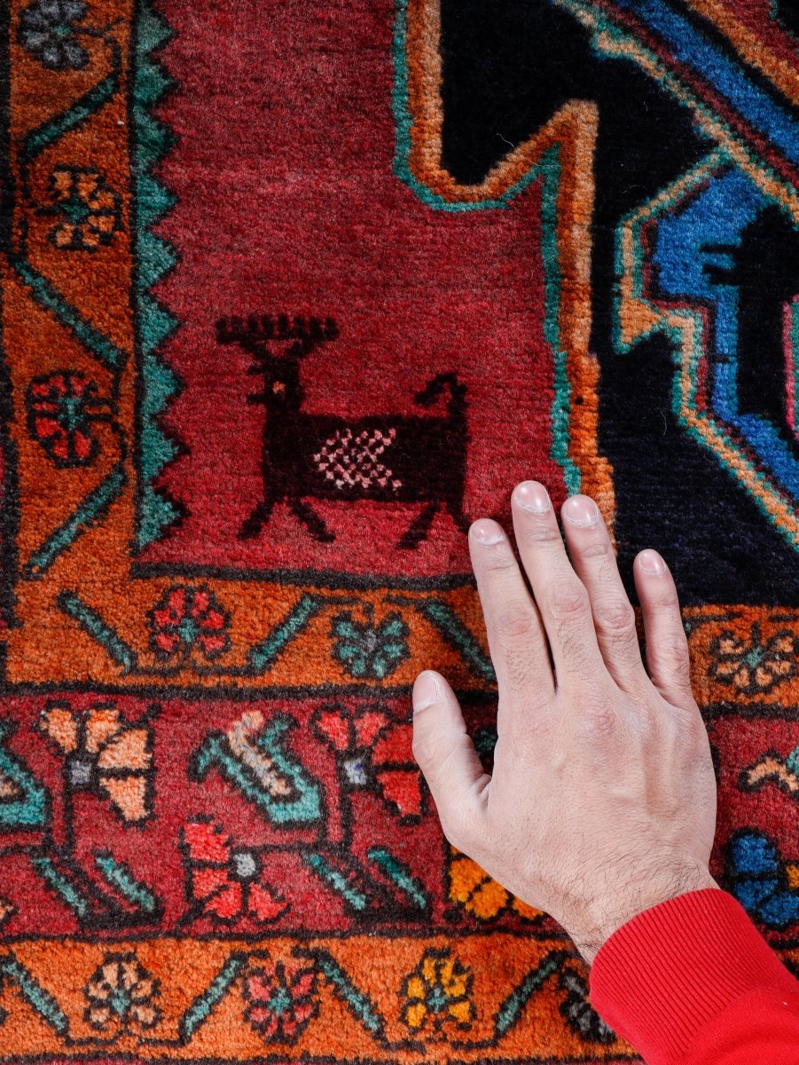 Persian Meshkin Runner Rug | 3' 7” x 9' 10"
