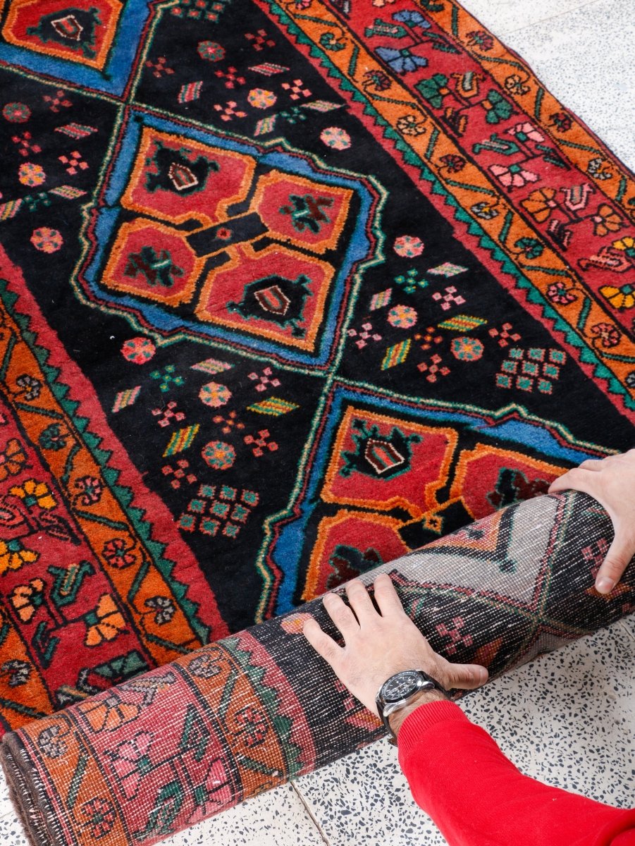 Persian Meshkin Runner Rug | 3' 7” x 9' 10"