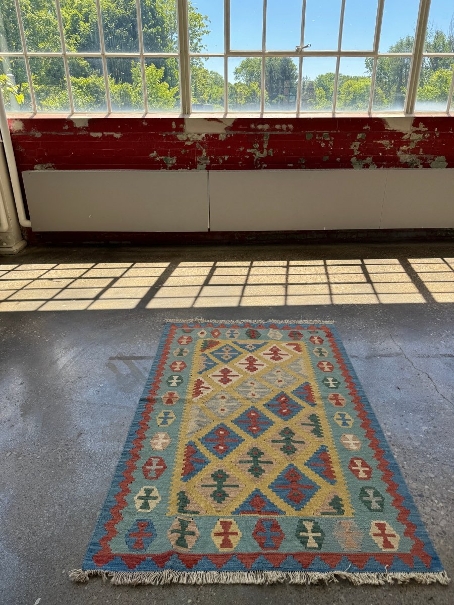 Persian Qashqai Kilim Rug | 3' 11" x 5' 9"