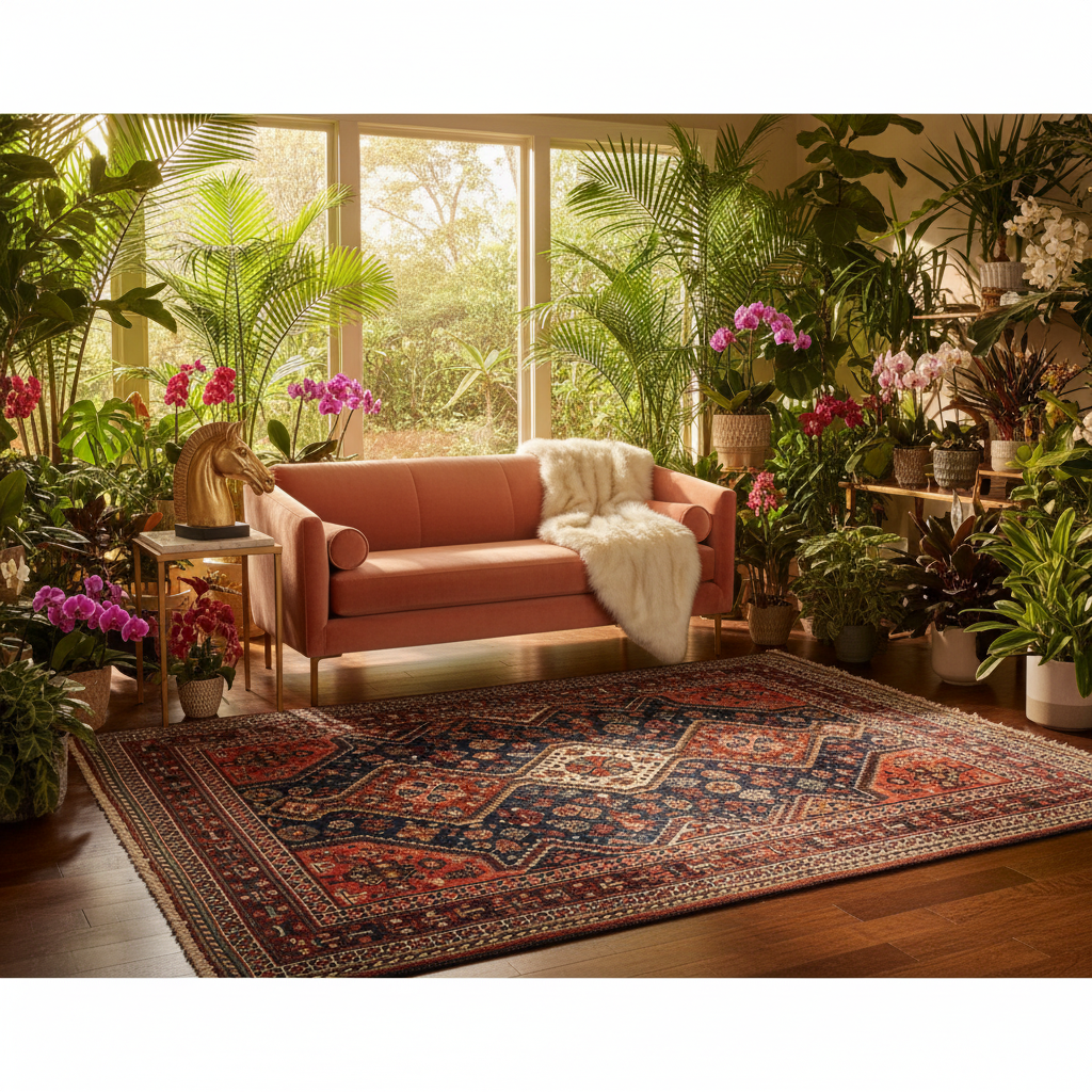 Antique Persian Qashqai Rug | 4' x 5' 1"