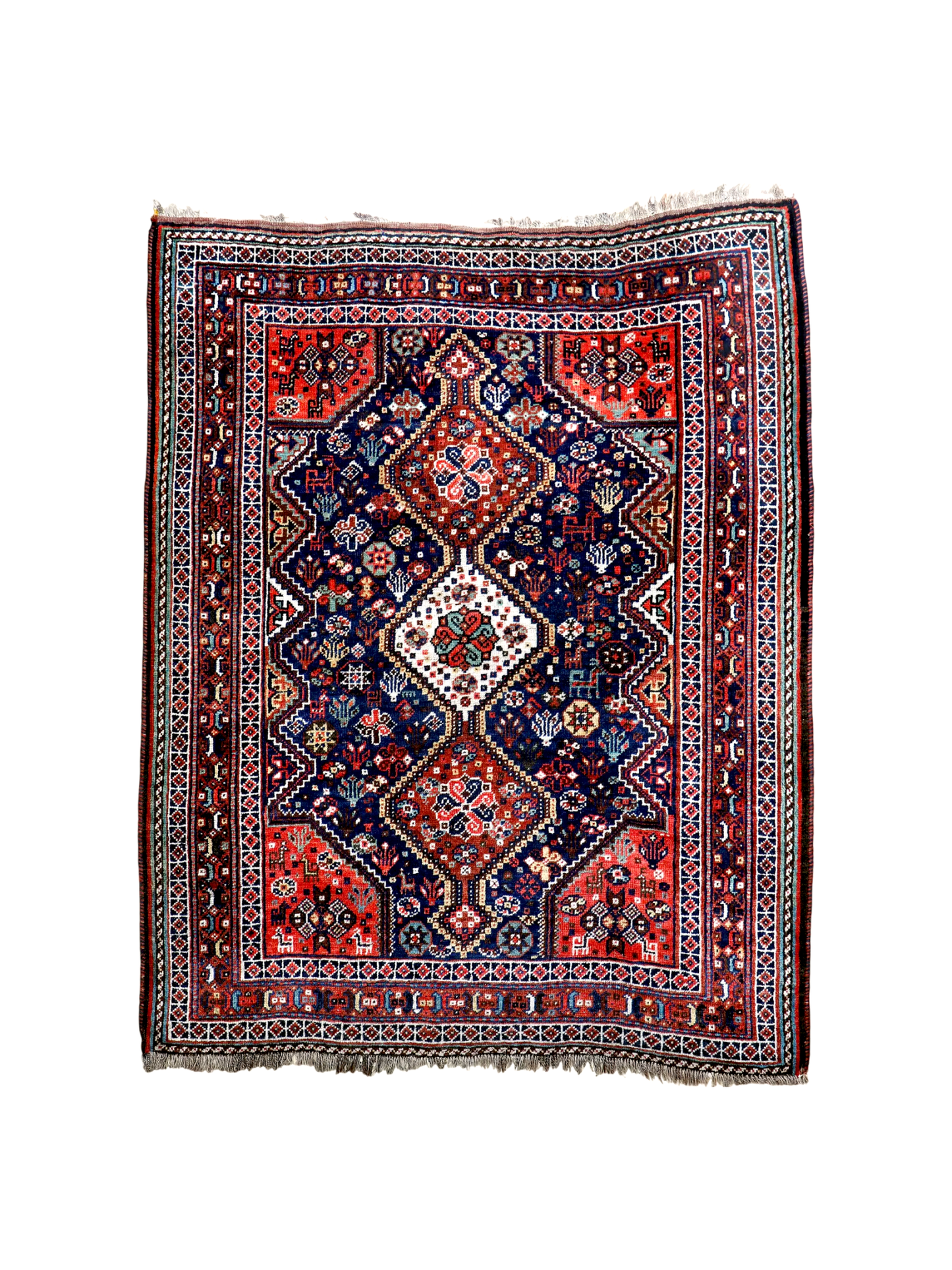 Antique Persian Qashqai Rug | 4' x 5' 1"