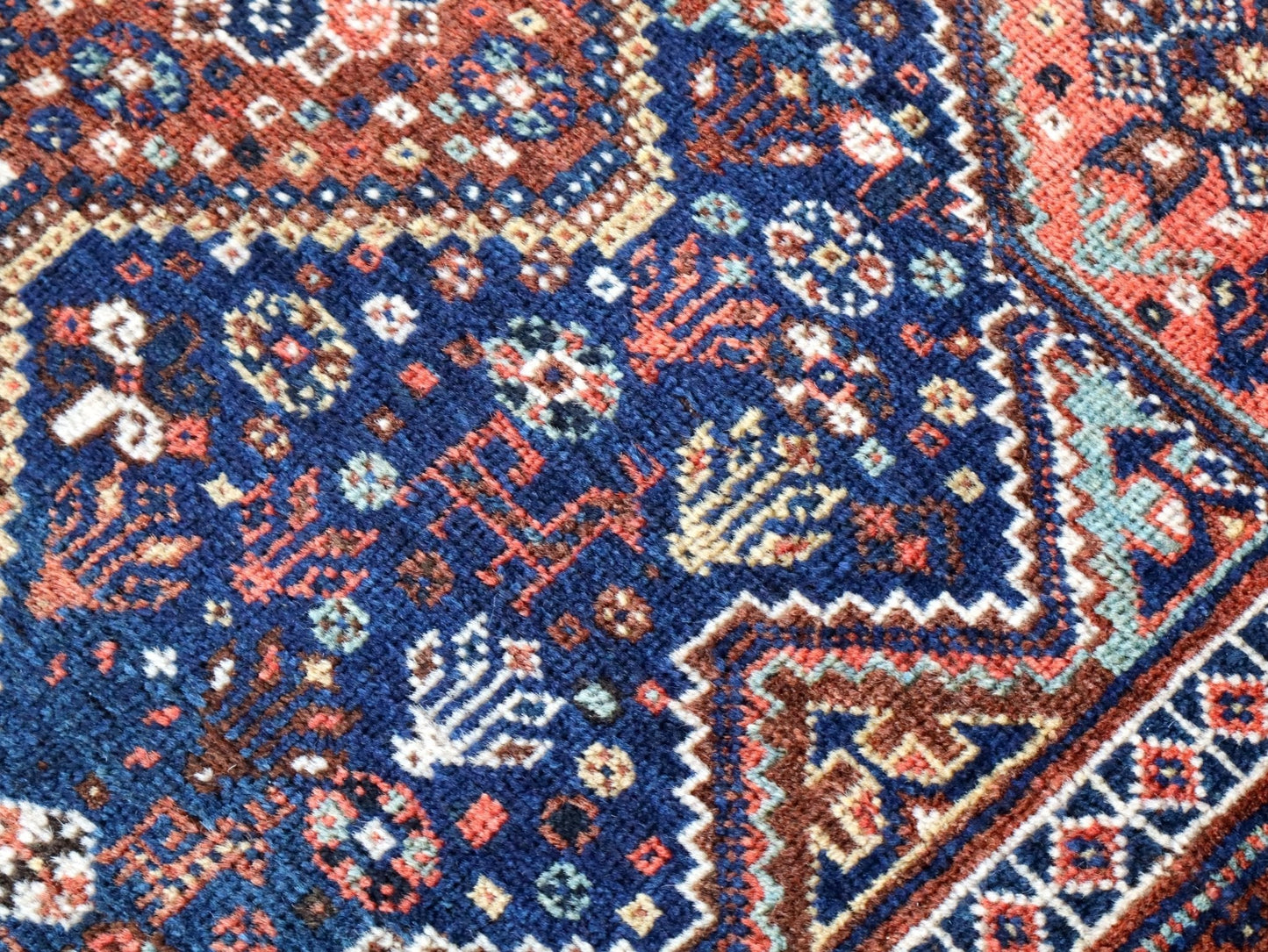 Antique Persian Qashqai Rug | 4' x 5' 1"