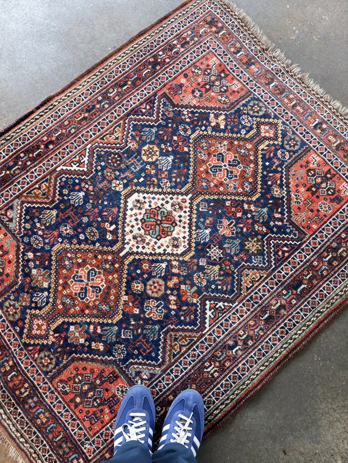 Antique Persian Qashqai Rug | 4' x 5' 1"