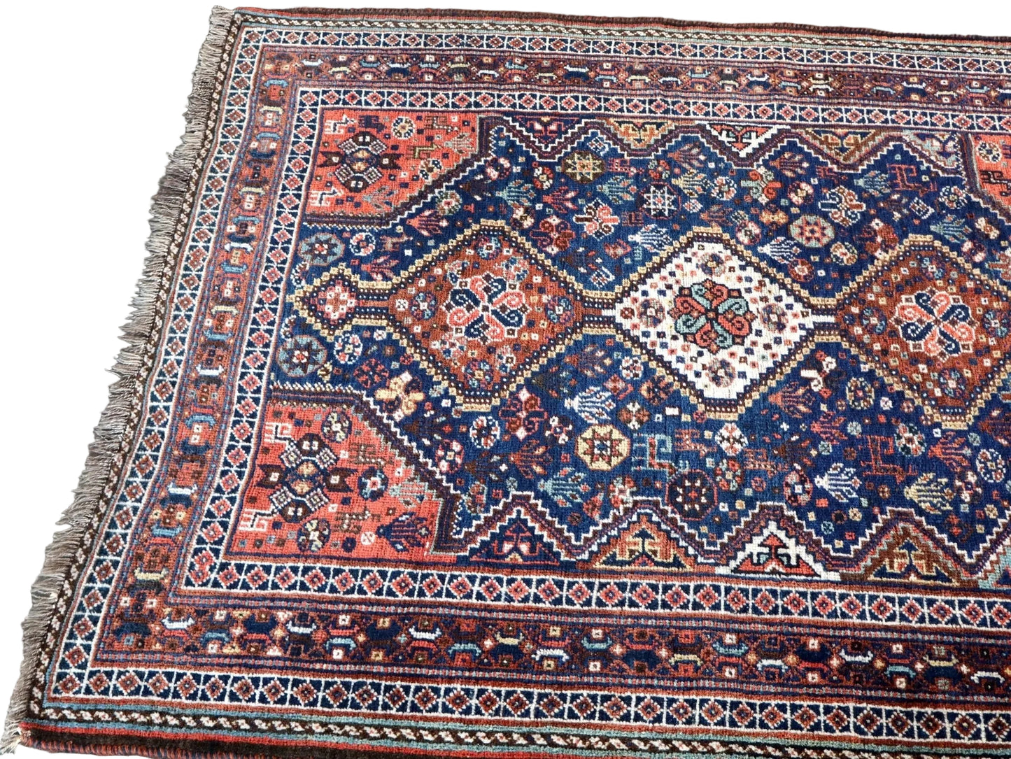 Antique Persian Qashqai Rug | 4' x 5' 1"