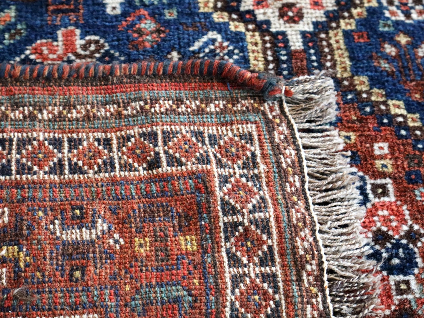 Antique Persian Qashqai Rug | 4' x 5' 1"