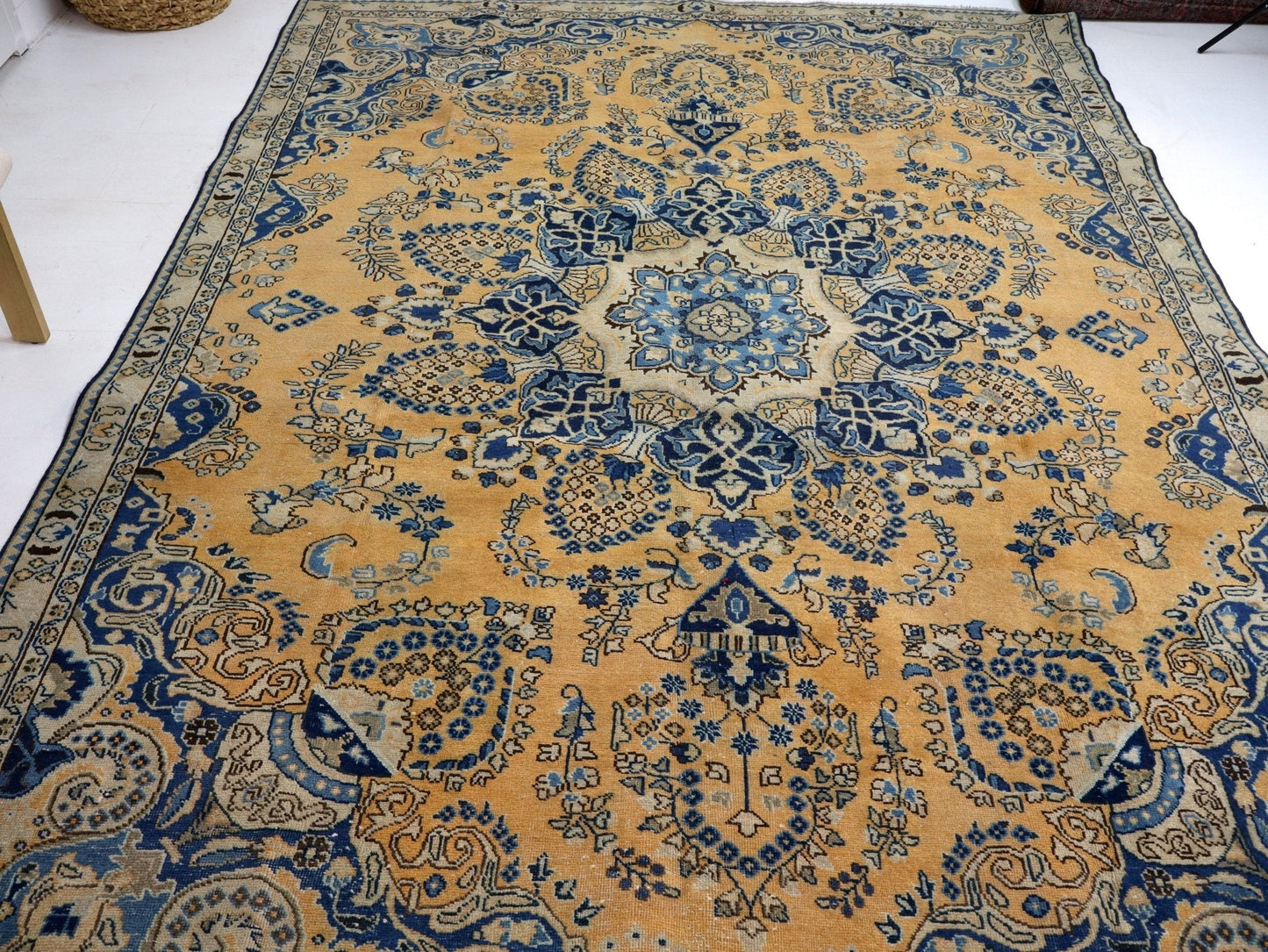 Vintage Persian Sabzevar Rug | 7' 3” x 10' 2"