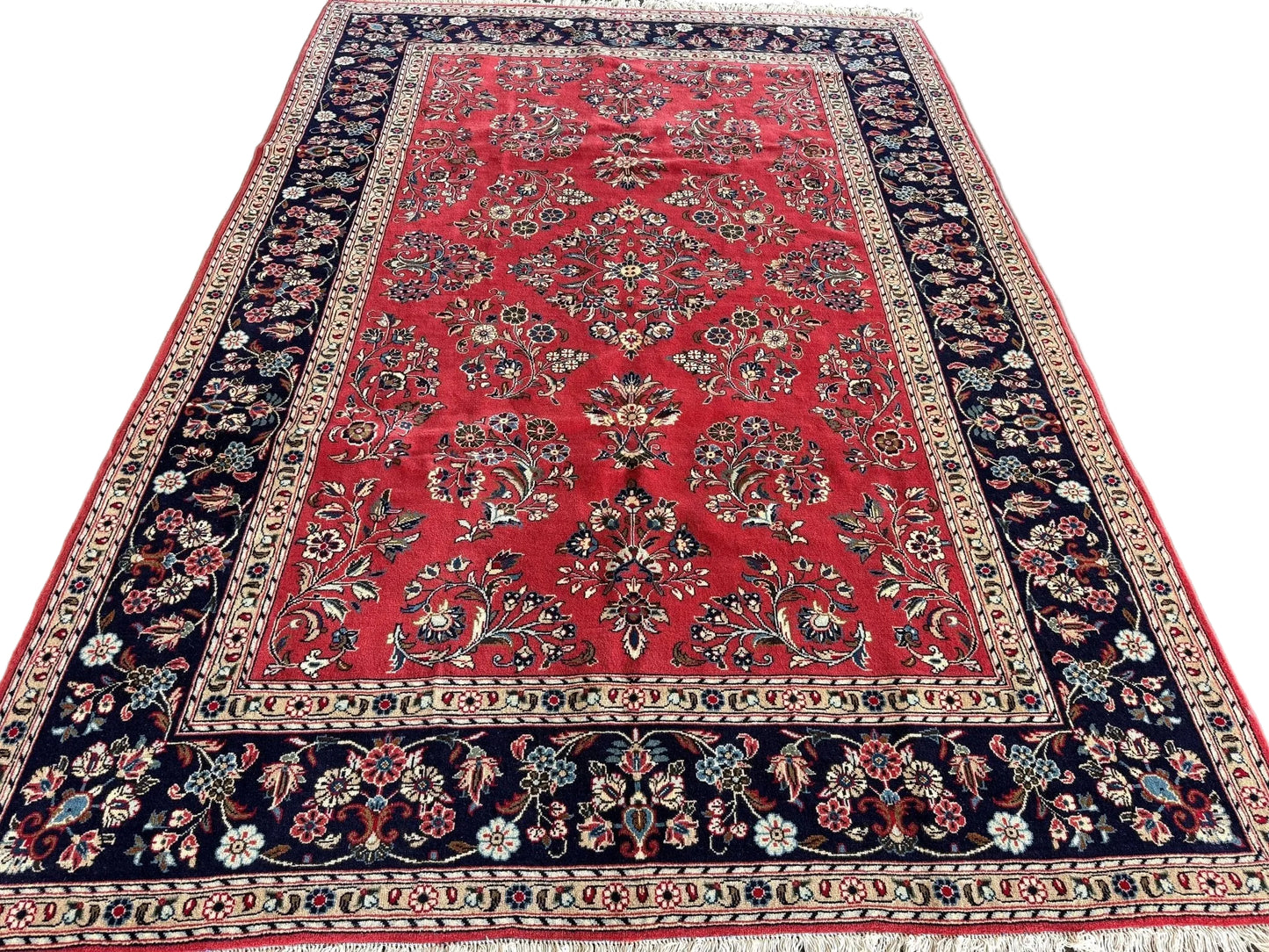 Vintage Persian Sarouk Rug—Signed | 6' 11" x 9' 10"
