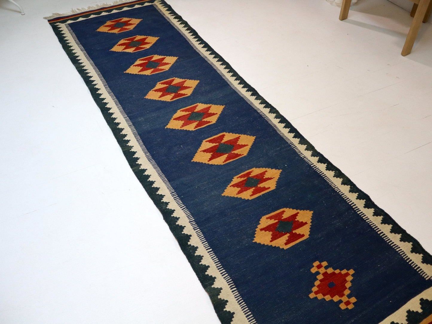 Persian Shiraz kilim Runner |  2' 8" x 9' 7"