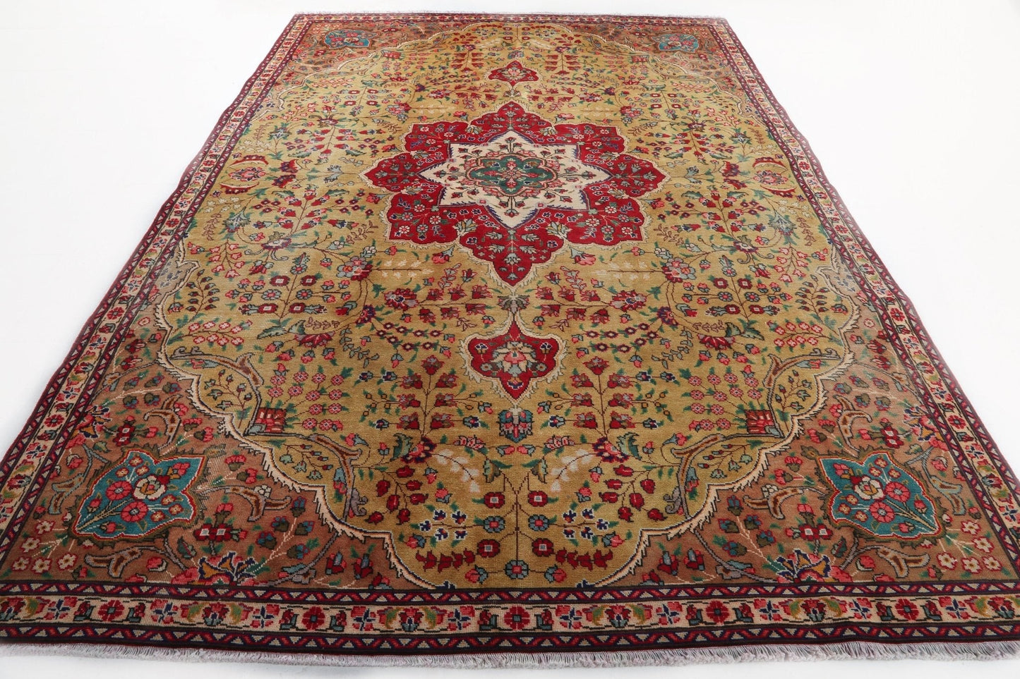 Vintage Persian Tabriz Rug | 7' 5" x 10' 8"