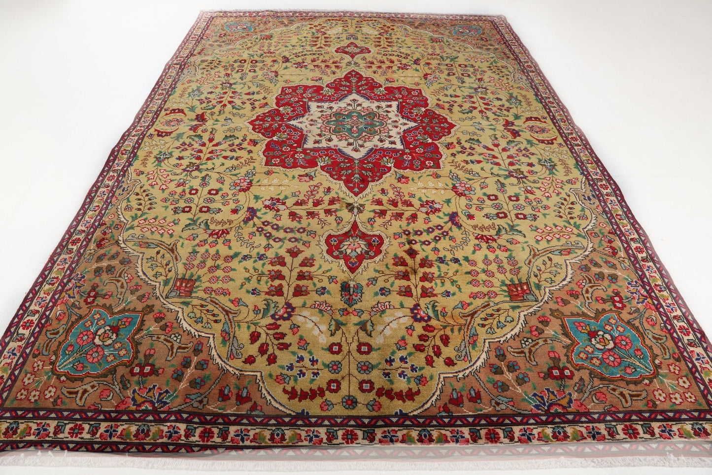 Vintage Persian Tabriz Rug | 7' 5" x 10' 8"