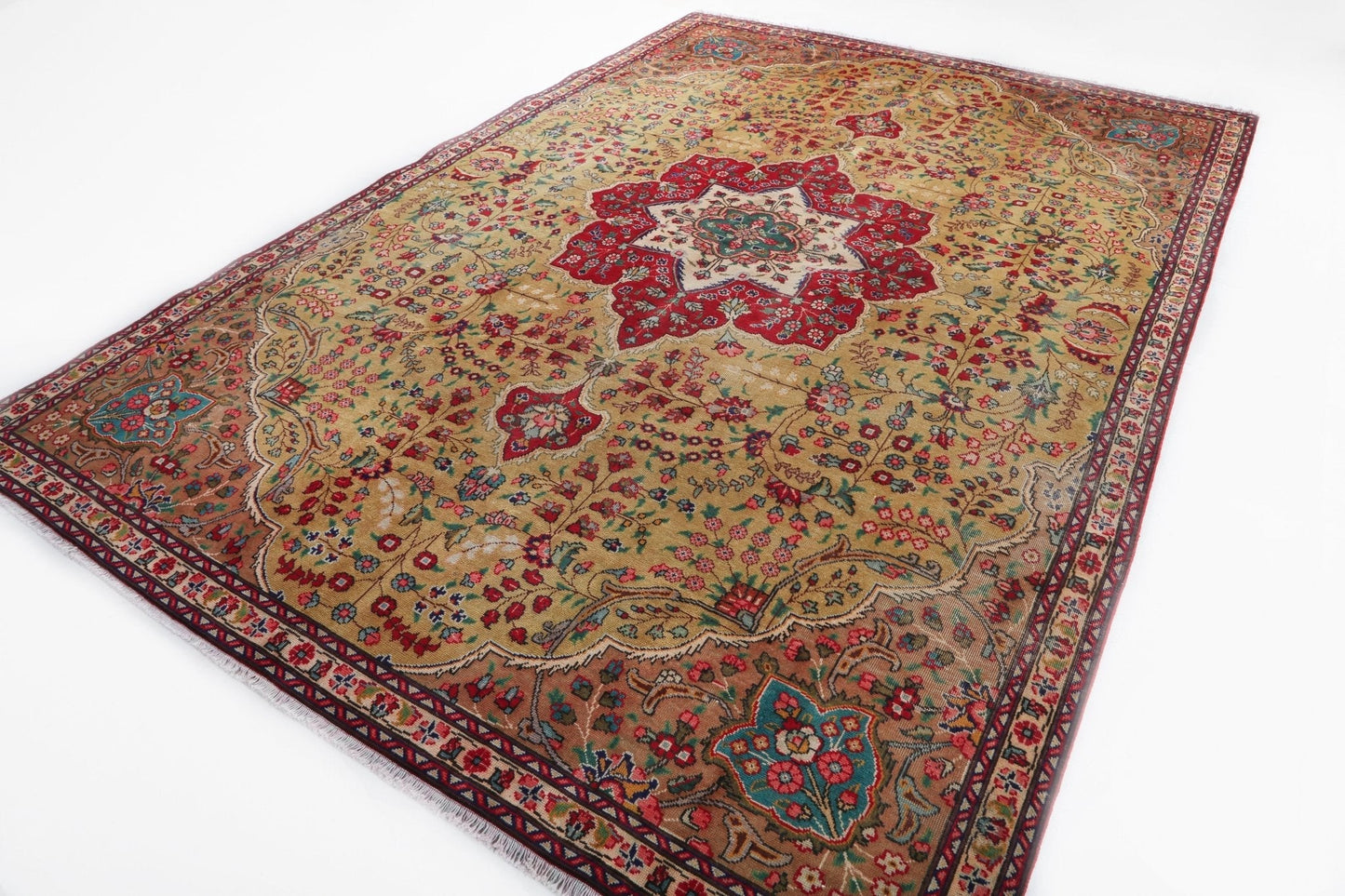 Vintage Persian Tabriz Rug | 7' 5" x 10' 8"