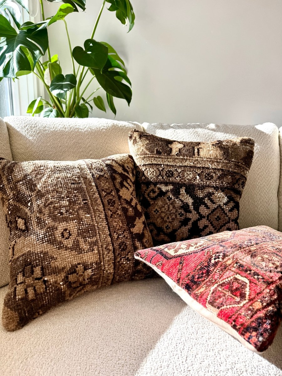 One-of-a-Kind Handmade Persian Rug Pillow #4 | 16" x 16"
