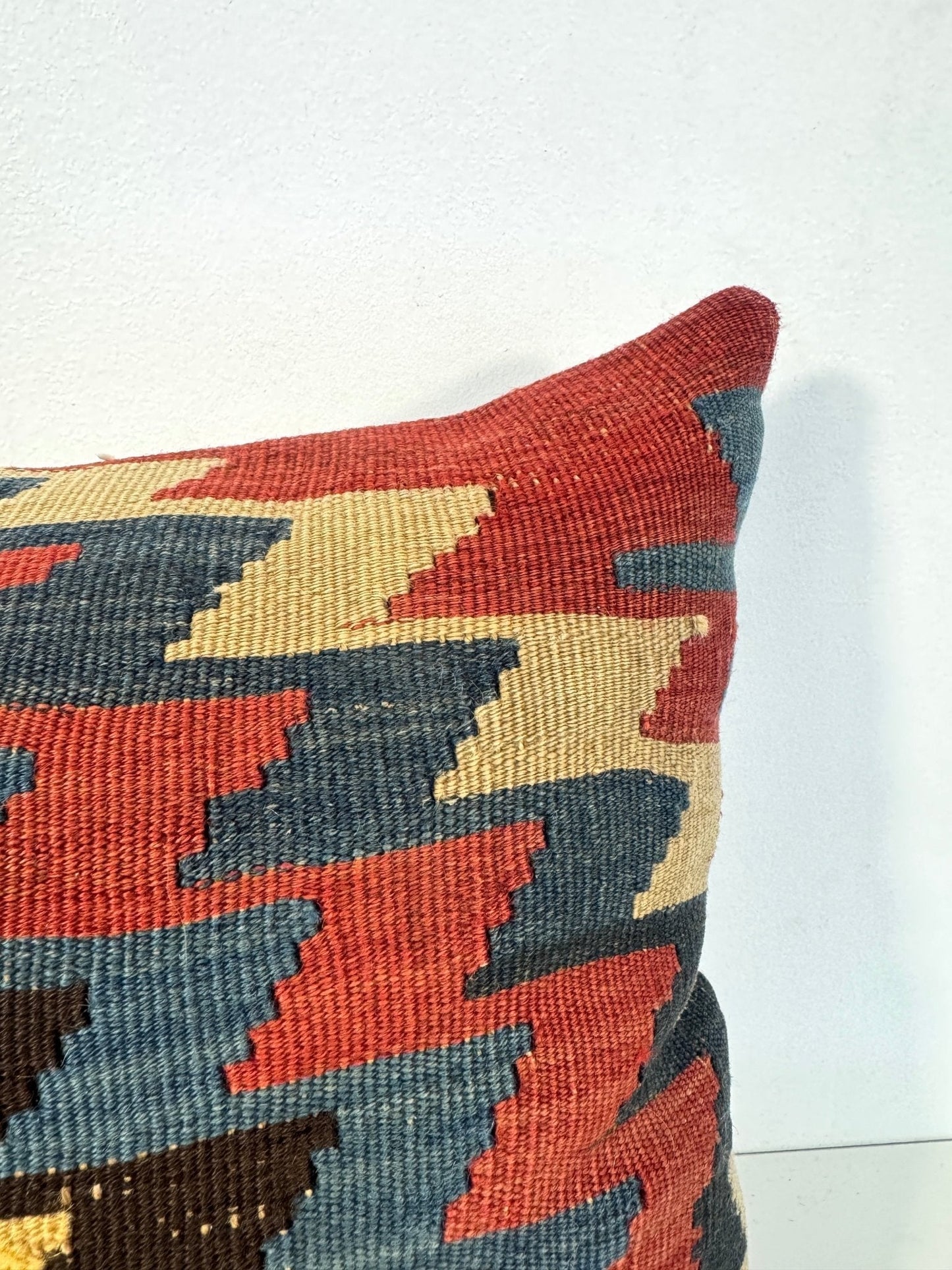 One-of-a-Kind Handmade Vintage Kilim Rug Pillow #12 | 16" x 16"