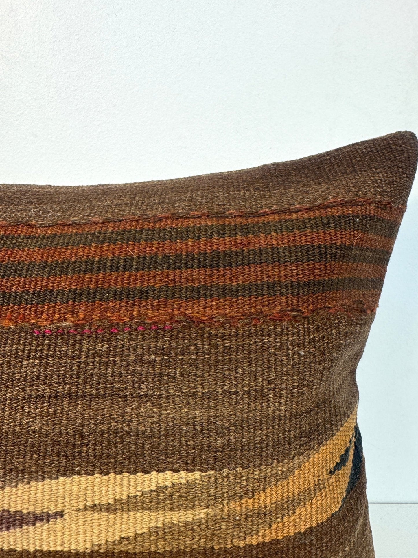 One-of-a-Kind Kilim Rug Pillow #15 | 16" x 16"