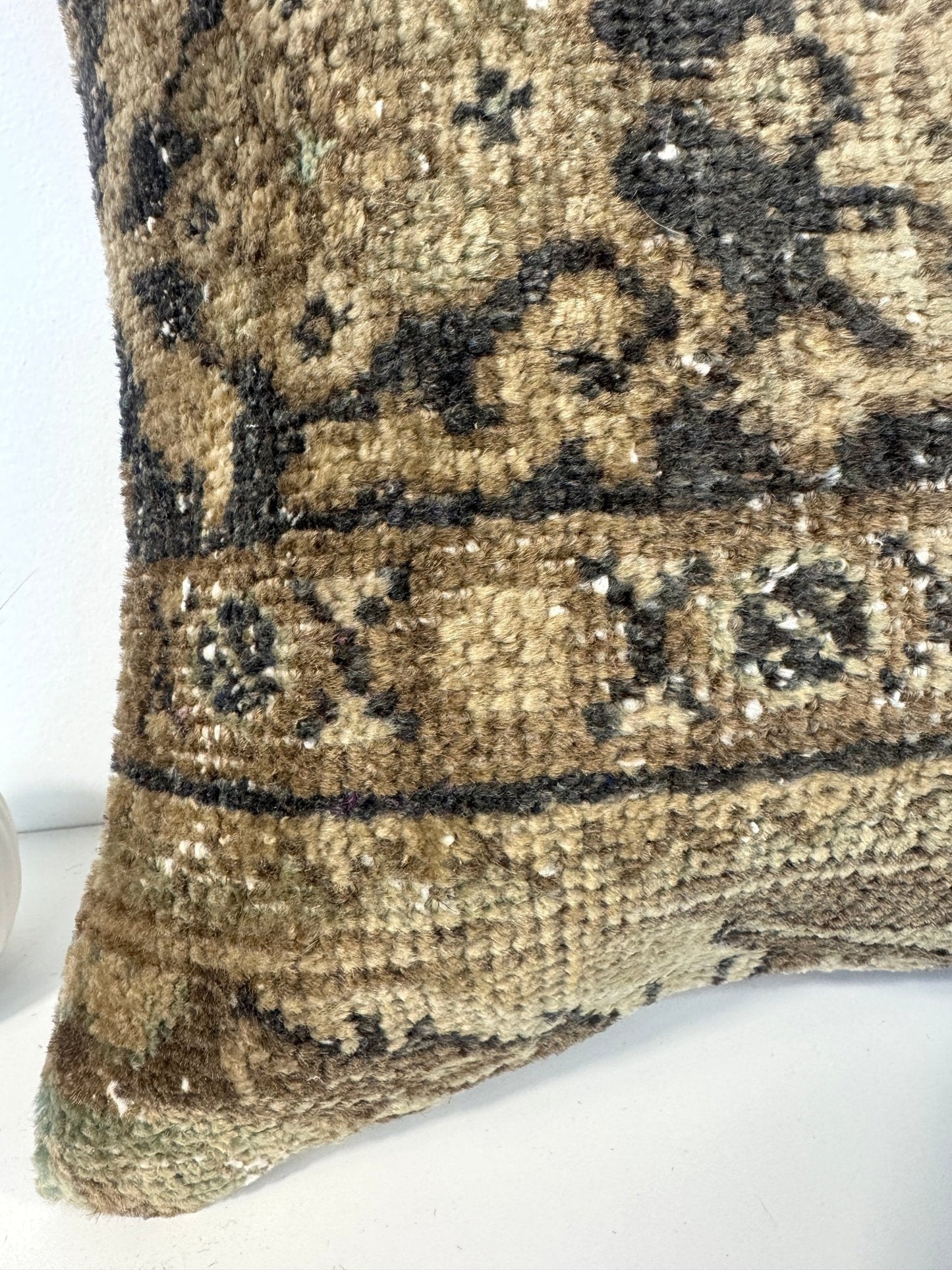 One-of-a-Kind Handmade Vintage Persian Wool Rug Throw Pillow #29| 16" x 16"