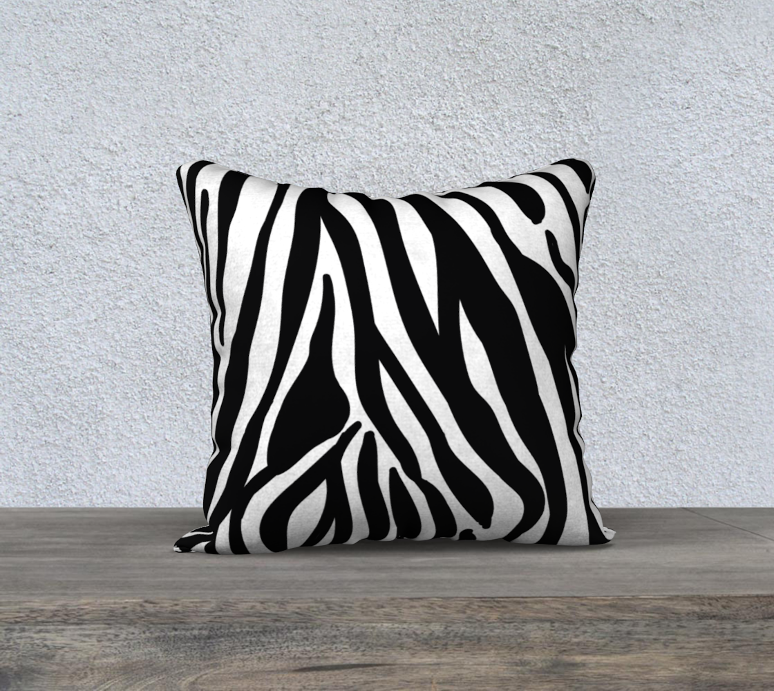 Black & White Zebra Print Pillow 18" x 18"