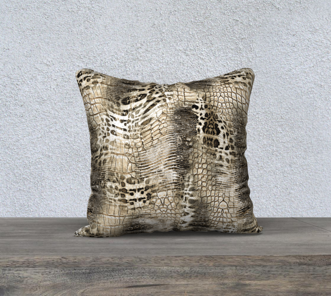 Snakeskin Print Velveteen Pillow Cover -18" x 18"