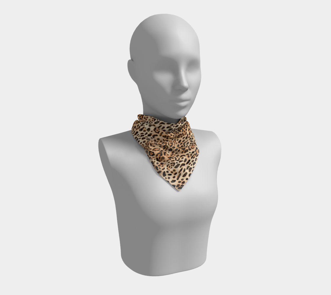 Leopard Print Vegan Silk Scarf