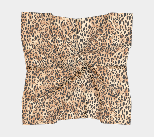 Leopard Print Vegan Silk Scarf