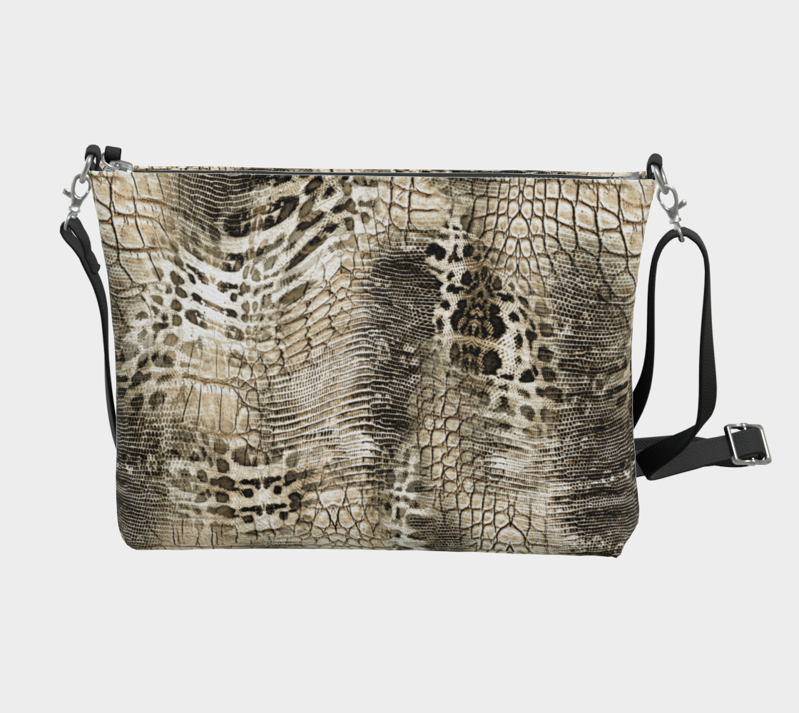 Snakeskin Print Vegan Leather Crossbody Purse