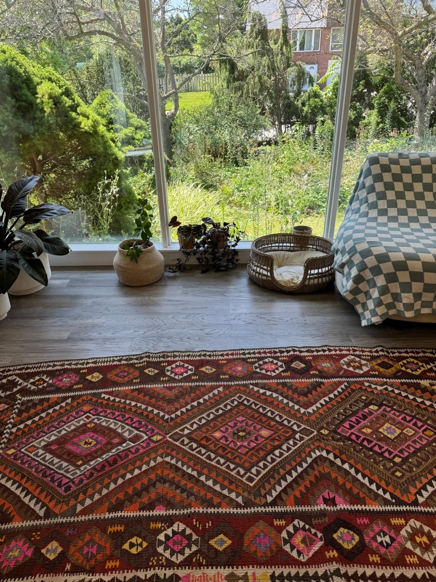 Turkish Kars Kilim Rug | 3' 11" x 10' 6"