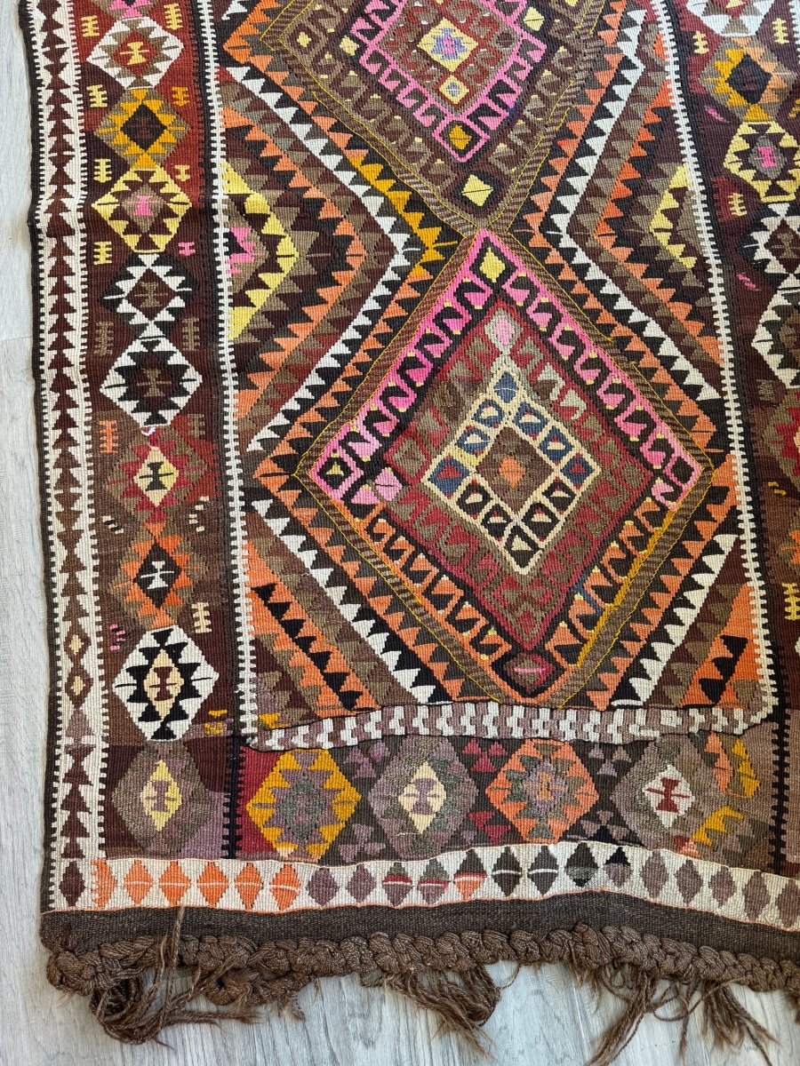 Turkish Kars Kilim Rug | 3' 11" x 10' 6"